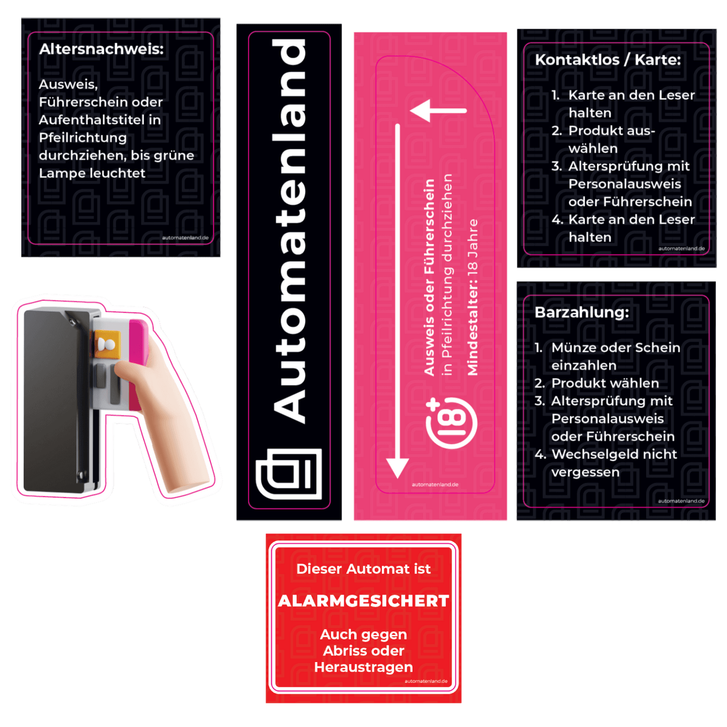Aufkleber-Set für Automaten