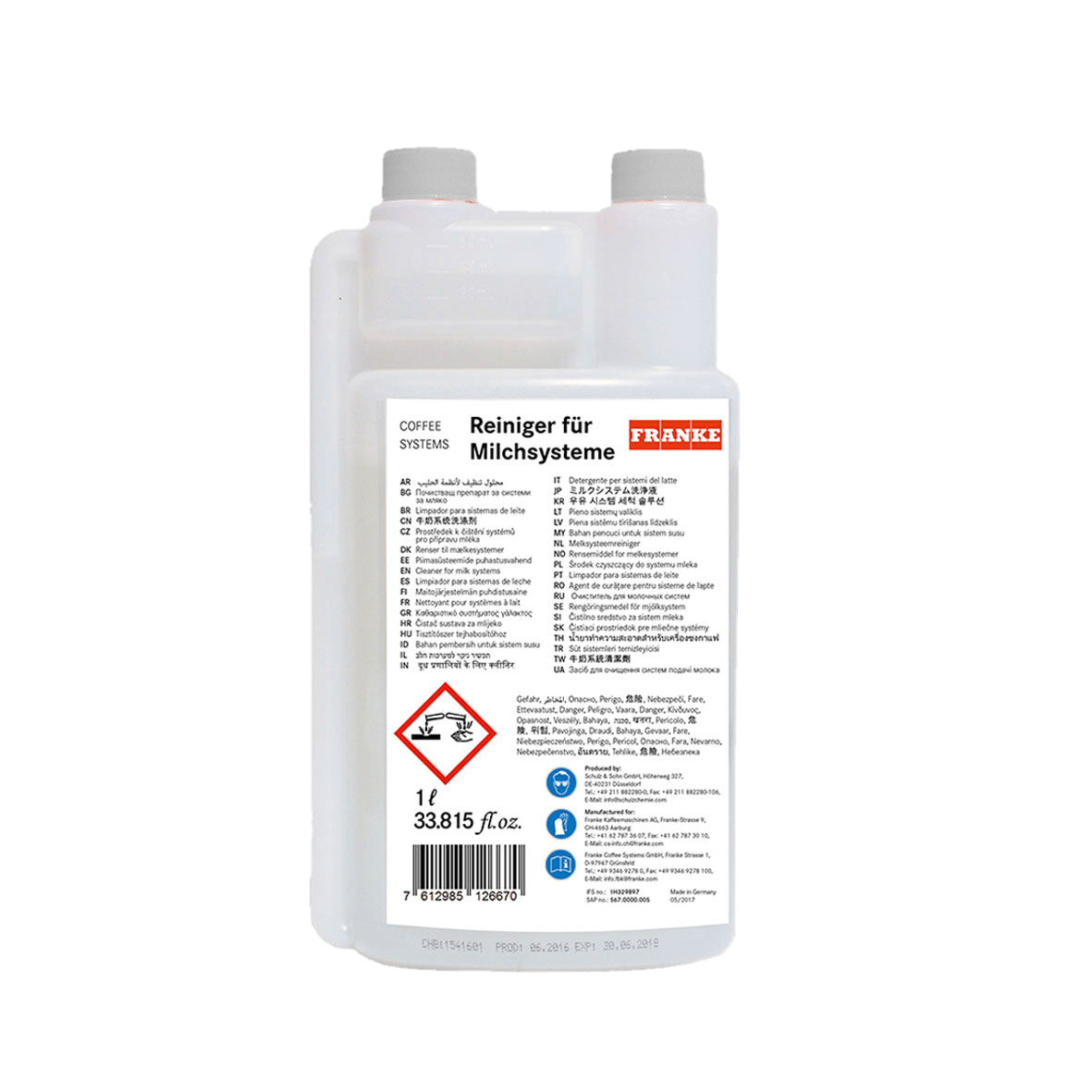 Reiniger für Milchsystem - Basisch (1L Dosierflasche)