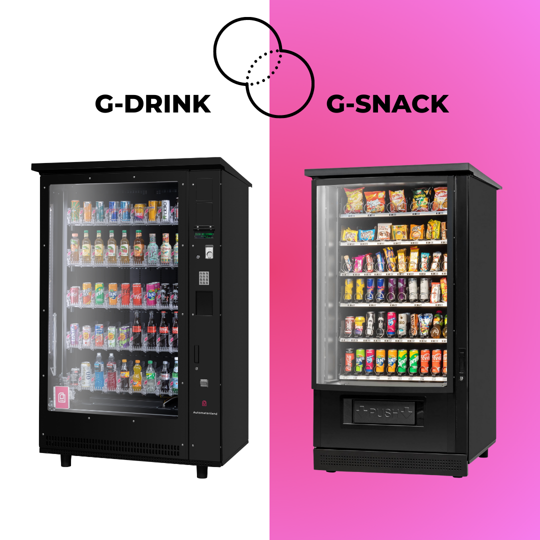 Die Automatenkombination von SandenVendo - G-Snack mit G-Drink zusammen