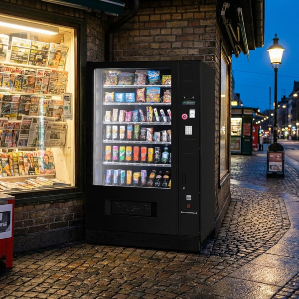 G-Snack Automat bündig an einem Kiosk / Zeitungsstand