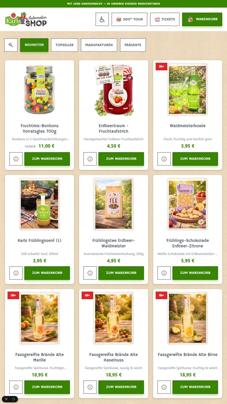 CleverCart Design: Freizeitpark-Shop
