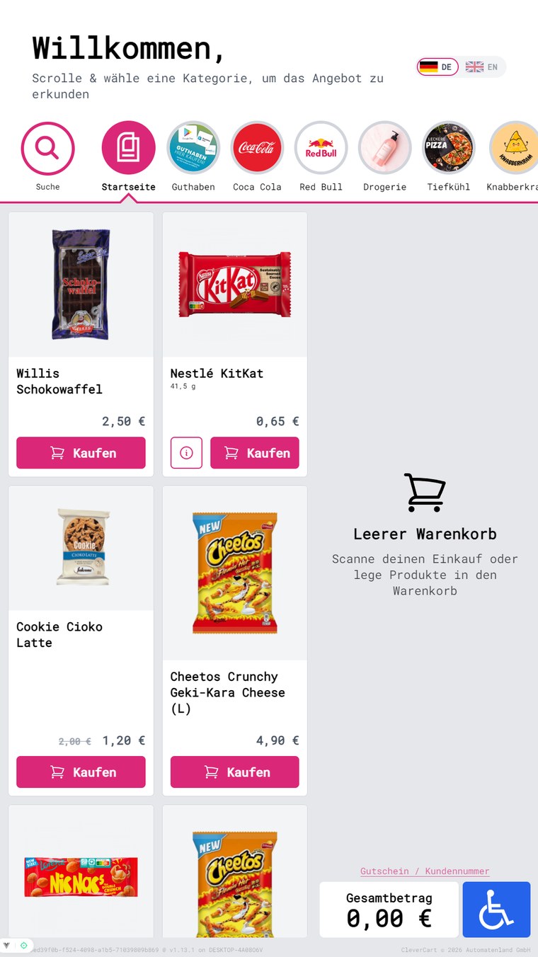 CleverCart Katalog mit Kategorien