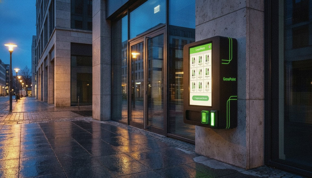 GrowPoint am Store in der Daemmerung