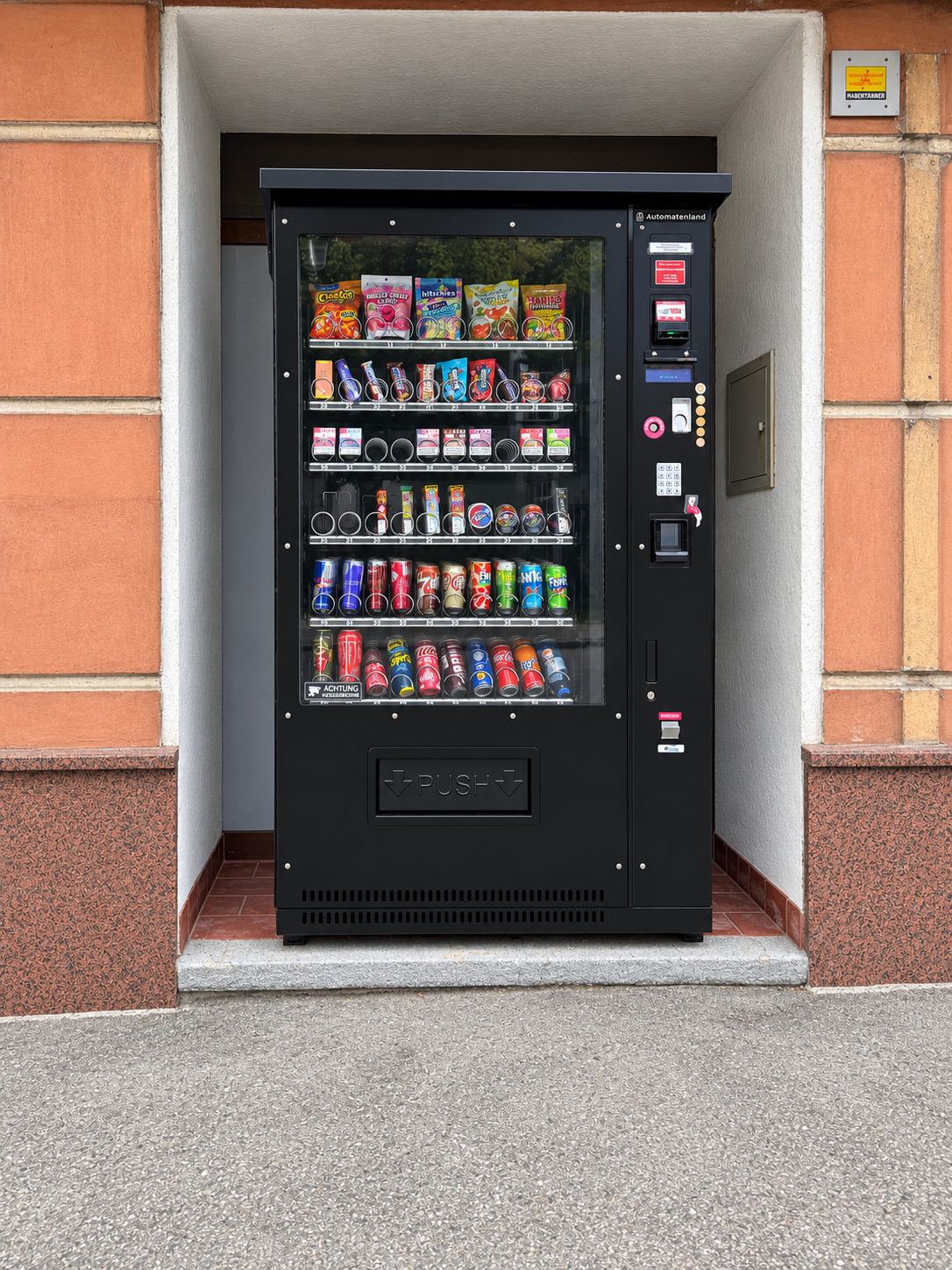 Automat in einer Nische in der Hauswand