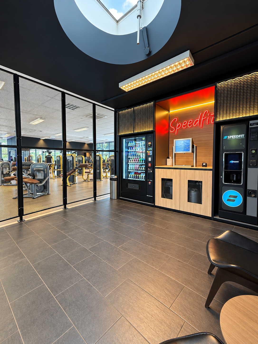 Automaten in der Lobby eines Fitnessstudios